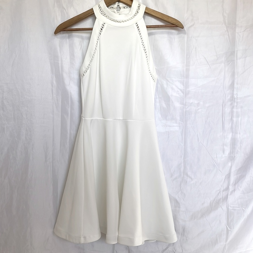 White Knee Length Dress.